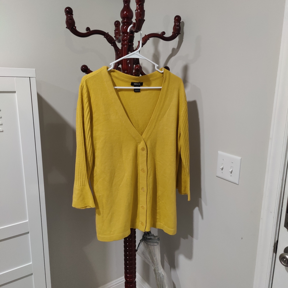 Metrostyle Mustard Button-Up Cardigan